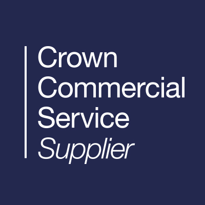 Crown Commercial Service supplier logo, showcasing a distinctive crown design alongside the service's name